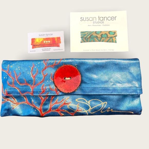 NWT Susan Tancer Studios one of a kind handmade original clutch - Picture 1 of 12